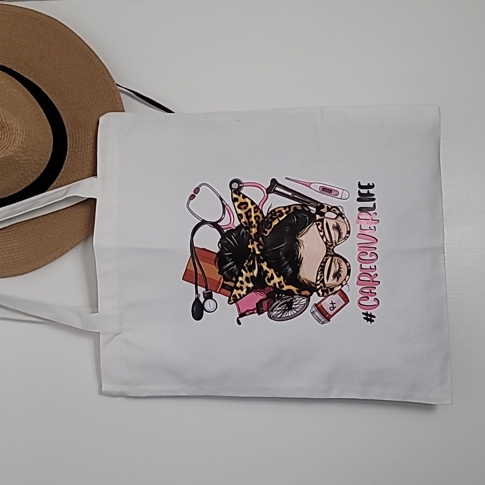 🦋3/$25 #caregiverlife canvas tote bag